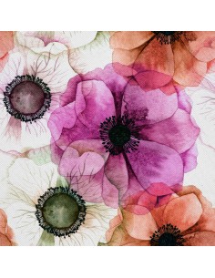 OUTDOOR DEKOSTOFFE OXFORD - Motiv gemalte Blumen 7 I DX129