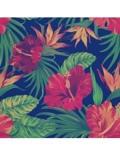 OUTDOOR DEKOSTOFFE OXFORD - Motiv Hibiskusblüten 1 I DX134