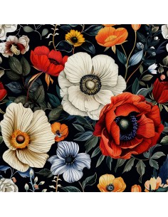 OUTDOOR DEKOSTOFFE OXFORD - Motiv Blumen I DX5140