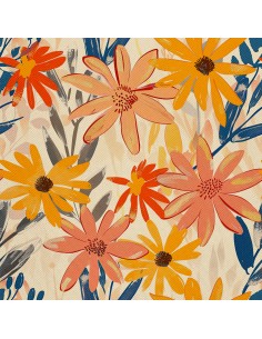 OUTDOOR DEKOSTOFFE OXFORD - Motiv Blumen I DX5152