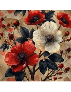 OUTDOOR DEKOSTOFFE OXFORD - Motiv Blumen I DX5160