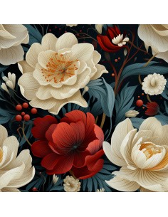 OUTDOOR DEKOSTOFFE OXFORD - Motiv Blumen I DX5168