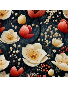 OUTDOOR DEKOSTOFFE OXFORD - Motiv Blumen I DX5202