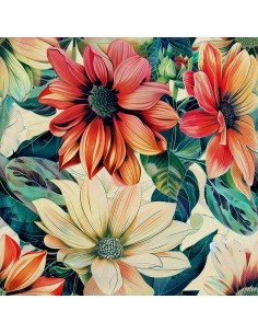 OUTDOOR DEKOSTOFFE OXFORD - Motiv Blumen I DX5210
