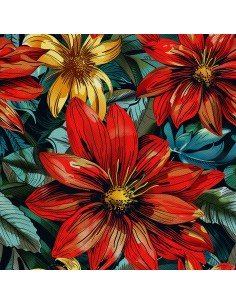 OUTDOOR DEKOSTOFFE OXFORD - Motiv Blumen I DX5214