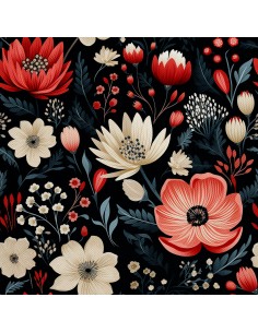 OUTDOOR DEKOSTOFFE OXFORD - Motiv Blumen I DX5216