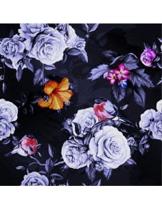 OUTDOOR DEKOSTOFFE OXFORD - Motiv Rosen und Vögel I DX151