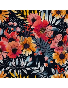 OUTDOOR DEKOSTOFFE OXFORD - Motiv Blumen I DX5259
