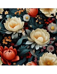 OUTDOOR DEKOSTOFFE OXFORD - Motiv Blumen I DX5290