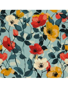 OUTDOOR DEKOSTOFFE OXFORD - Motiv Blumen I DX5291