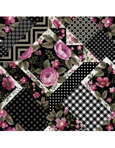 OUTDOOR DEKOSTOFFE OXFORD - Motiv geometrische Blume I DX162