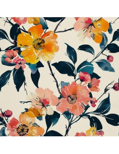 OUTDOOR DEKOSTOFFE OXFORD - Motiv Blumen I DX5421