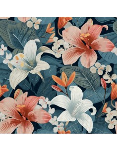 OUTDOOR DEKOSTOFFE OXFORD - Motiv Blumen I DX5452
