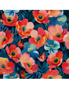 OUTDOOR DEKOSTOFFE OXFORD - Motiv Blumen I DX5520