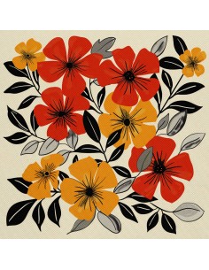 OUTDOOR DEKOSTOFFE OXFORD - Motiv Blumen I DX5525