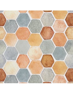 OUTDOOR DEKOSTOFFE OXFORD - Motiv geometrisch sechseckig I DX194