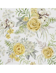 OUTDOOR DEKOSTOFFE OXFORD - Motiv gemalte Blumen I DX225