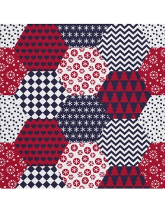 OUTDOOR DEKOSTOFFE OXFORD - Motiv hexagones colorés I DX240