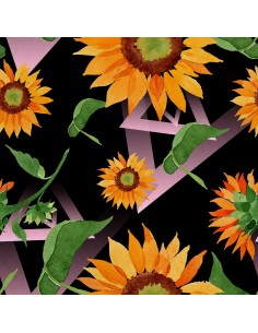 OUTDOOR DEKOSTOFFE OXFORD - Motiv Sonnenblumen I DX251