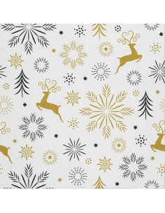 OUTDOOR DEKOSTOFFE OXFORD - Motiv Weihnachtsschneeflocken I DX254
