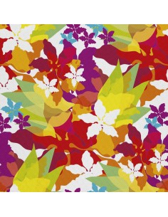 OUTDOOR DEKOSTOFFE OXFORD - Motiv aquarell Blumen Blätter I DX295