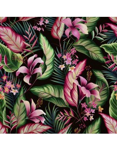 OUTDOOR DEKOSTOFFE OXFORD - Motiv tropische Blumen 2 I DX297
