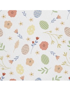 OUTDOOR DEKOSTOFFE OXFORD - Motiv Ostereier und Blumen I DX307
