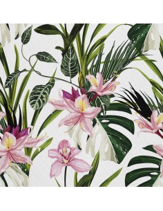 OUTDOOR DEKOSTOFFE OXFORD - Motiv Rosa Oleander I DX319