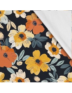 Softshell Stoff Polyester Zum Nähen- Motiv Blumen I SDX5472