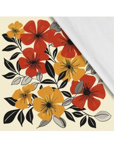 Softshell Stoff Polyester Zum Nähen- Motiv Blumen I SDX5525