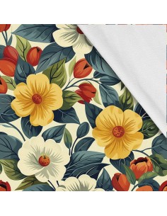 Softshell Stoff Polyester Zum Nähen- Motiv Blumen I SDX5634