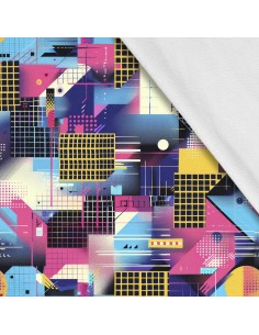 Softshell Stoff Polyester Zum Nähen- Motiv Geometrisch I SDX3169