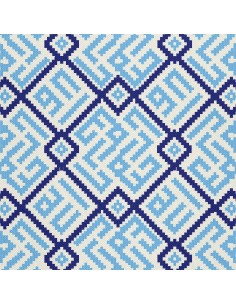 OUTDOOR DEKOSTOFFE OXFORD - Motiv blaue Quadrate I DX344
