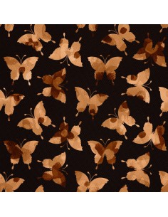 OUTDOOR DEKOSTOFFE OXFORD - Motiv Schmetterlinge auf dunklem I DX363