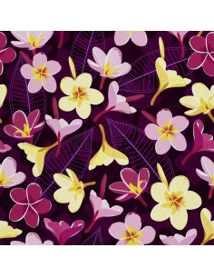 OUTDOOR DEKOSTOFFE OXFORD - Motiv Plumeria auf den Blättern I DX370