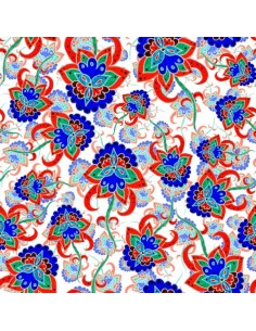 OUTDOOR DEKOSTOFFE OXFORD - Motiv Türkisches Blumenmuster I DX377