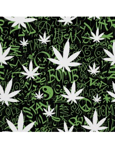 OUTDOOR DEKOSTOFFE OXFORD - Motiv Cannabisblatt für Graffiti I DX383