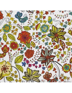 OUTDOOR DEKOSTOFFE OXFORD - Motiv farbenfrohe Blumen I DX392