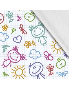 Softshell Stoff Polyester Zum Nähen- Motiv Kinder I SDX1459