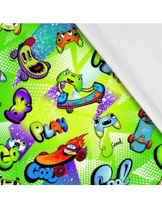 Softshell Stoff Polyester Zum Nähen- Motiv Kinder I SDX1607