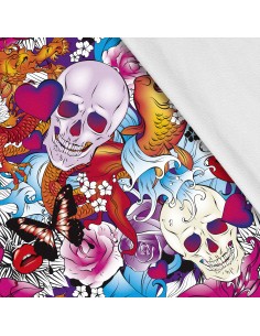 Softshell Stoff Polyester Zum Nähen- Motiv Schädel I SDX764
