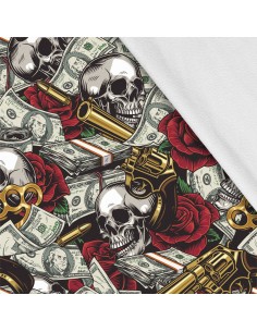 Softshell Stoff Polyester Zum Nähen- Motiv Casino-Mafia I SDX700
