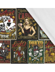 Softshell Stoff Polyester Zum Nähen- Motiv Casino-Mafia I SDX706
