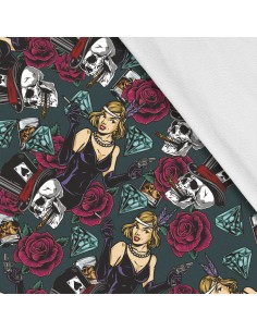 Softshell Stoff Polyester Zum Nähen- Motiv Casino-Mafia I SDX715