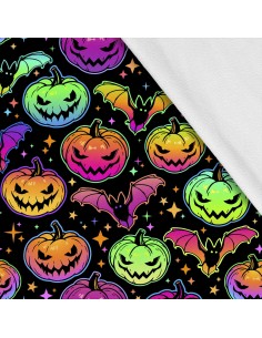 Softshell Stoff Polyester Zum Nähen- Motiv Haloween I SDX671