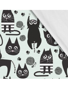 Softshell Stoff Polyester Zum Nähen- Motiv Katzen I SDX861
