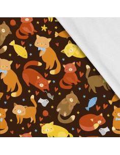 Softshell Stoff Polyester Zum Nähen- Motiv Katzen I SDX932