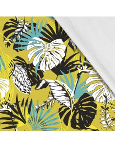 Softshell Stoff Polyester Zum Nähen- Motiv Blätter I SDX218