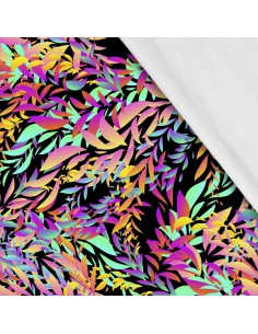 Softshell Stoff Polyester Zum Nähen- Motiv Blätter I SDX283