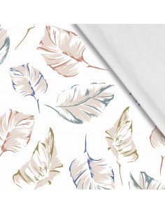 Softshell Stoff Polyester Zum Nähen- Motiv Blätter I SDX298